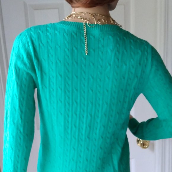 Charter Club Green pullover sweater. Cotton/nylon blend Never worn. Size S. - Picture 4 of 12